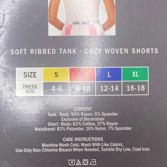 DKNY Ribbed Tank and Woven Shorts in Pink and White - Picture 8 of 8